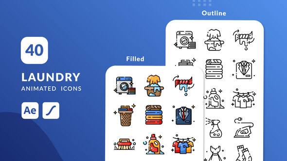 Laundry Animated Icons | After Effects