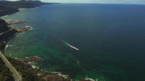 An Aerial View of the Rugged Coastline Along the Illawarra, New South Wales, Australia