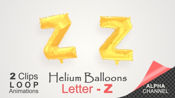 Helium Gold Balloons With Letter – Z