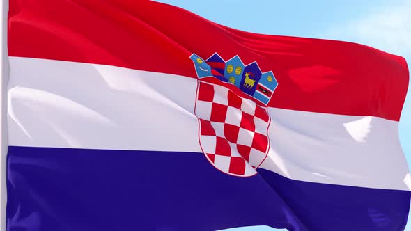 Croatia Flag Looping Background