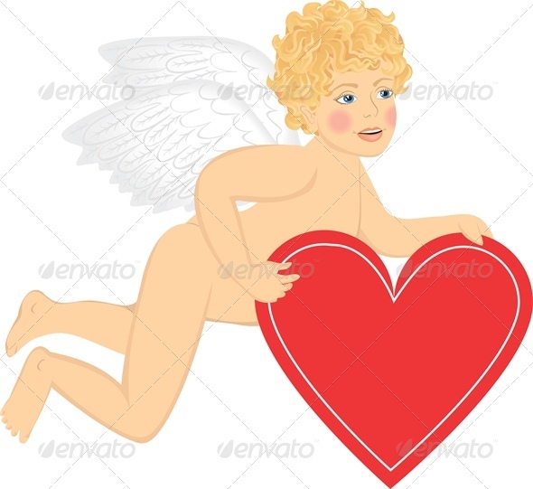 Cupid with heart - Valentines Seasons/Holidays
