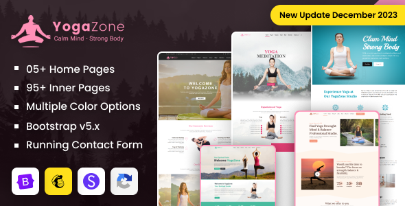 YogaZone: Yoga, Fitness & Meditation Mobile Responsive Bootstrap HTML Template