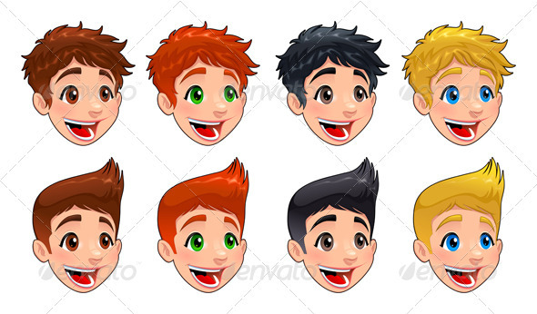 Faces of boys. - People Characters