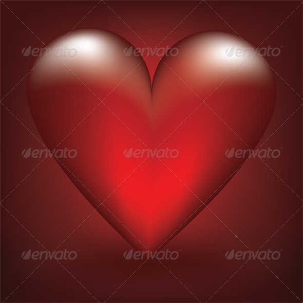 glass red heart - Valentines Seasons/Holidays
