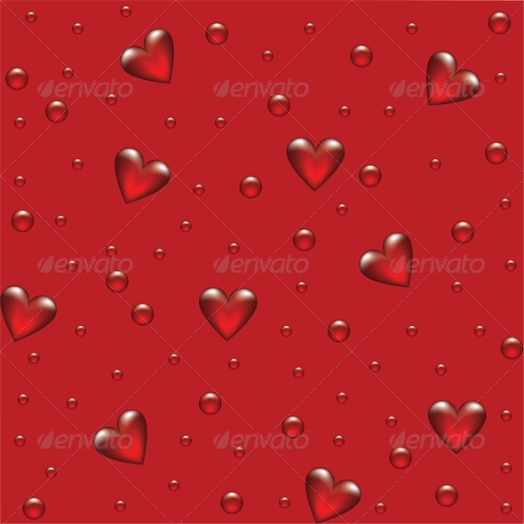 red background with transparent hearted - Valentines Seasons/Holidays