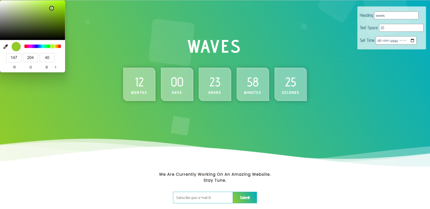 Gradient background Color HTML Coming Soon Single Page Template. by ...