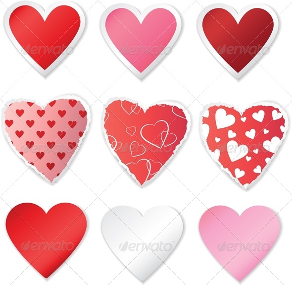 Heart Sticker Set - Valentines Seasons/Holidays