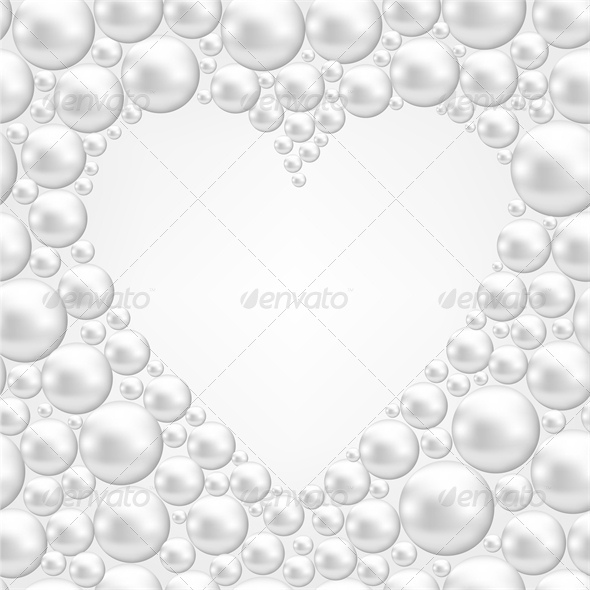 Background with Pearl Heart - Valentines Seasons/Holidays