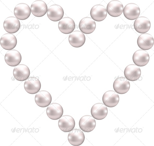 Pink Pearl Shaped Heart - Valentines Seasons/Holidays