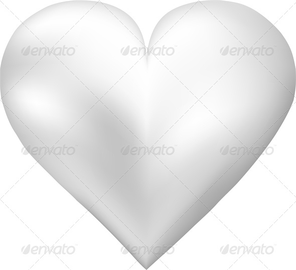 White Pearl Shaped Heart - Valentines Seasons/Holidays