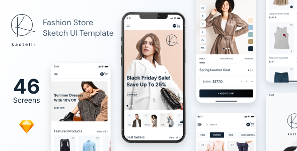 Kastelli - Fashion Store Sketch UI Template