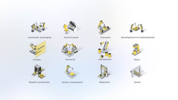 Manufacture - Isometric Icons