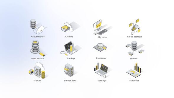Technical System - Isometric Icons