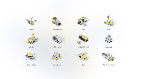Transport of the Future - Isometric Icons