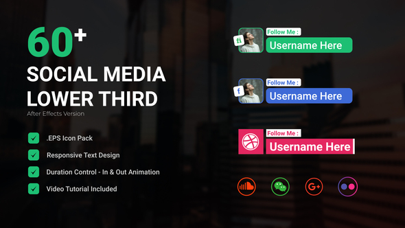 Social Media Lower third Elements template preview