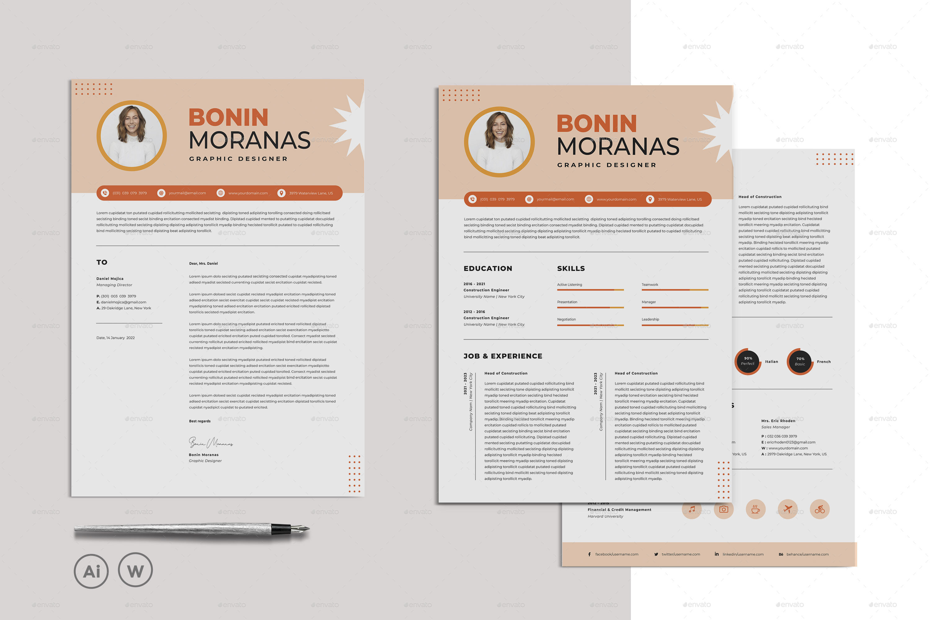 Resume Word Template, Print Templates | GraphicRiver