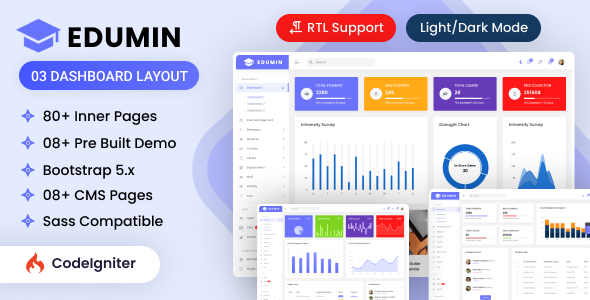 EduMin - CodeIgniter Education Admin Dashboard Bootstrap Template