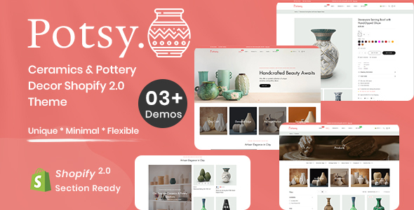 Potsy – Ceramics & Pottery Decor Shopify 2.0 Theme