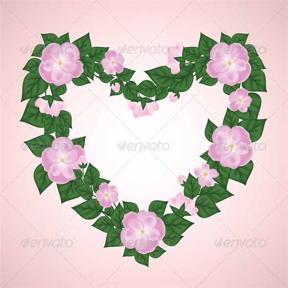 Wreath of Rose Shaped Heart - Valentines Seasons/Holidays