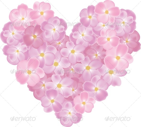 Pink Roses Shaped Heart - Valentines Seasons/Holidays