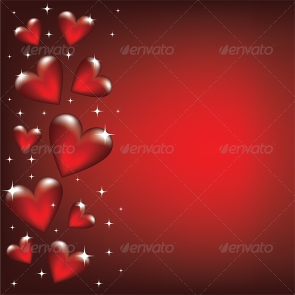 Valentine card with heart border - Valentines Seasons/Holidays