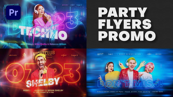 Party Flyers Promo | Premiere Pro Premiere Pro template preview