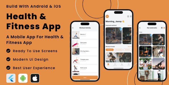 [DOWNLOAD]HealthWorkOut App - Fitness Workout | Plan Tracker Flutter App | Android | iOS Mobile App Template