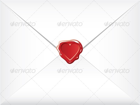 wax shaped heart sealed envelopes - Valentines Seasons/Holidays