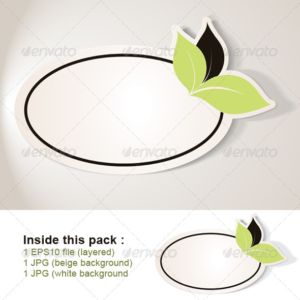 Eco Friendly Sticker, Oval Tag. Bio note - Vectors