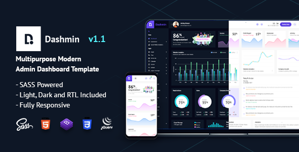 Dashmin | Responsive Admin Dashboard Template