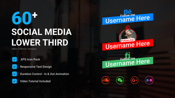 Social Media Lower Third V2 Elements template preview
