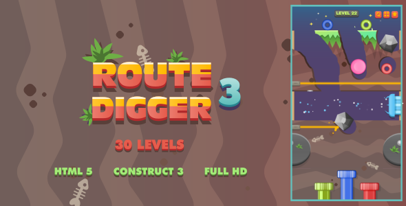 Route Digger 3 - HTML5 Game (Construct3)