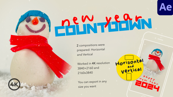 New Year - Countdown | Snowman Elements template preview