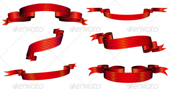 ribbons set - Decorative Vectors