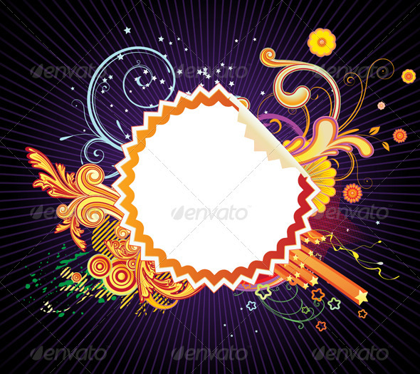Funky Styled Design Frame - Borders Decorative