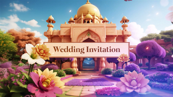 Indian 3D Character Design Wedding Invitation Slideshow