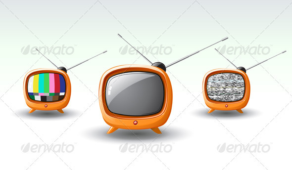 retro tv - Objects Vectors