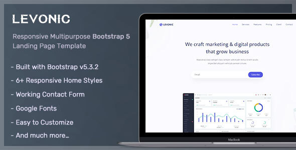 Levonic - Bootstrap 5 Landing Page Template