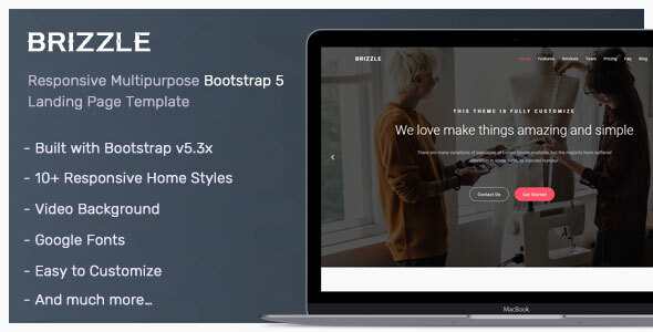 Brizzle - Landing Page Template