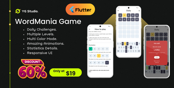 WordMania - Flutter Word Game | Android & iOS