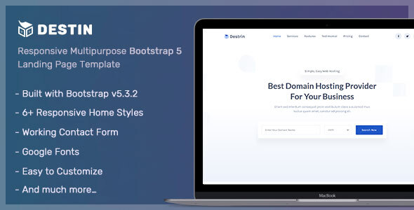 Destin - Bootstrap 5 Landing Page Template