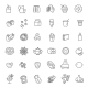 Food and Drink Thin Vector Icon Set