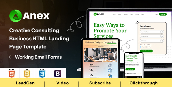 Anex – Consulting and Business Services HTML Landing Page Template