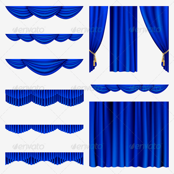 Blue Curtains - Miscellaneous Vectors