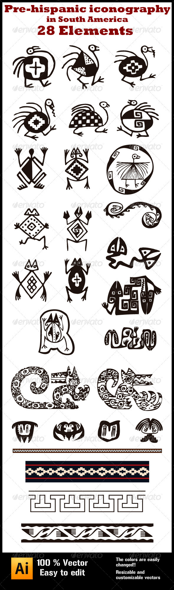 Pre-hispanic Iconography in South-America - Miscellaneous Vectors