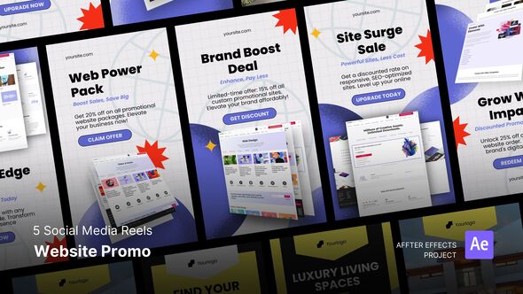 Social Media Reels - Website Promo After Effects Template Product Promo template preview
