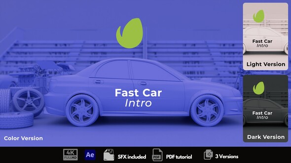 Fast Car Logo Reveal Logo Stings template preview