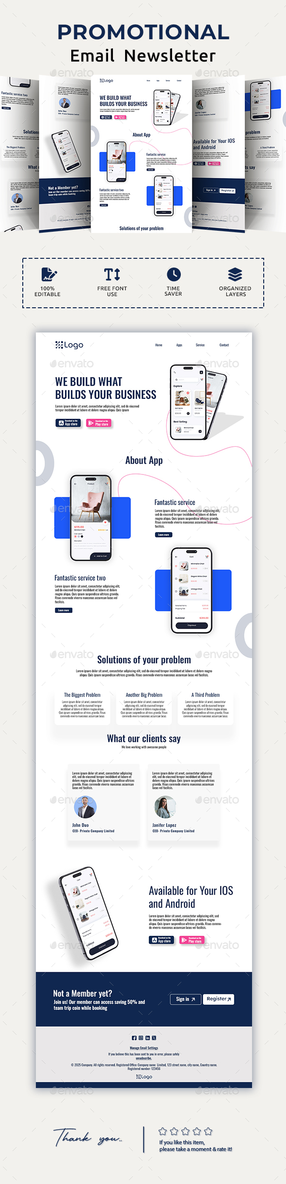 [DOWNLOAD]Mobile Apps Email Newsletter PSD Template