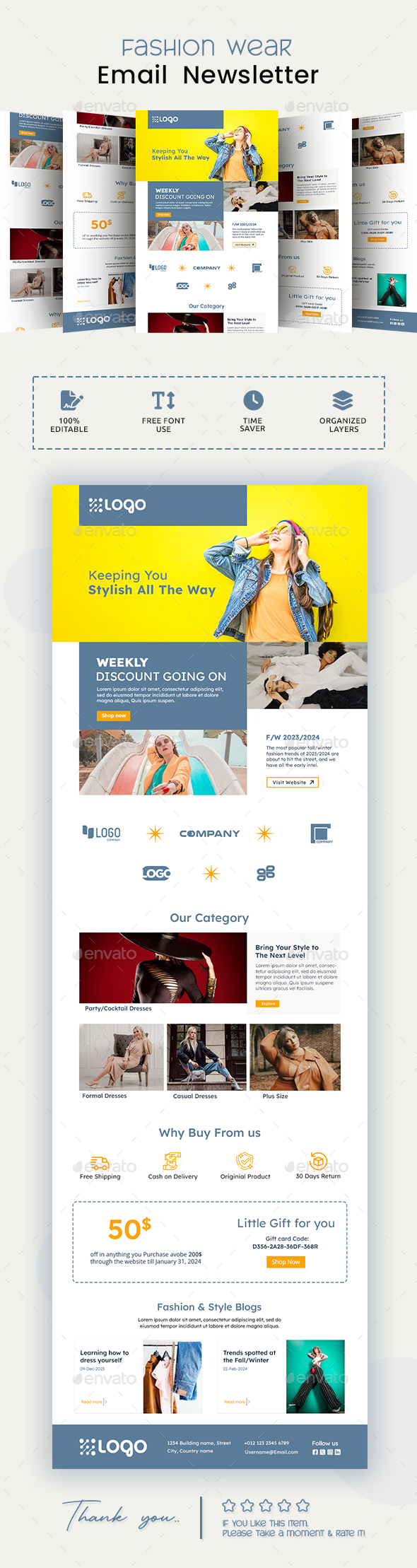 Fashion Wear Email Newsletter PSD Template