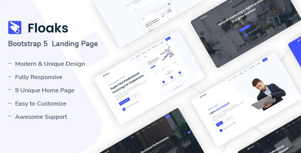 Floaks - Responsive Landing Page Template